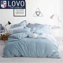 LOVO家纺罗莱生活四件套全棉1.8m床被套床单床上用品水洗棉四件套