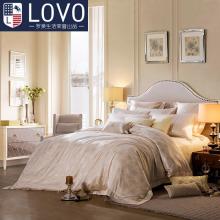 LOVO家纺罗莱生活出品床上用品四件套欧式丝棉提花被套床单17新品